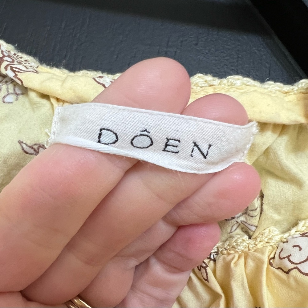 DOEN Julie Mini Dress in Sunshine Bouton De Rose Print, Size Large - Picture 9 of 11